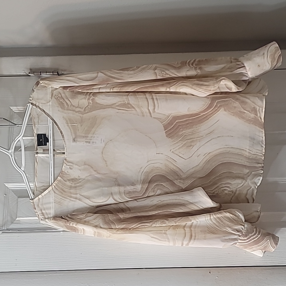 Sheer marble print blouse